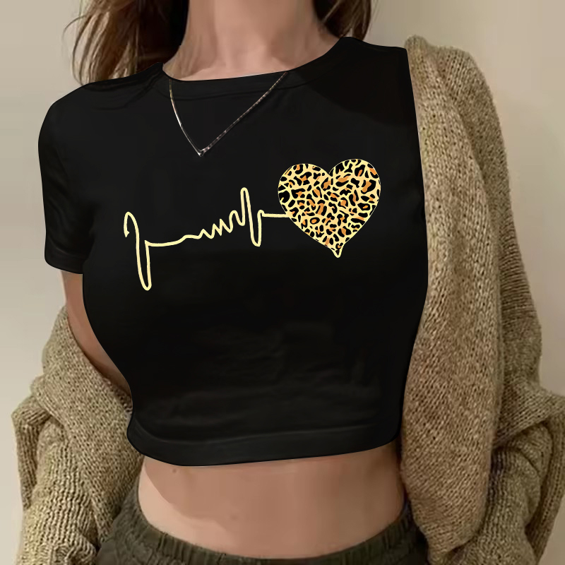 Summer Clothing Drop - Summer New 90 's Leopard Heartbeat