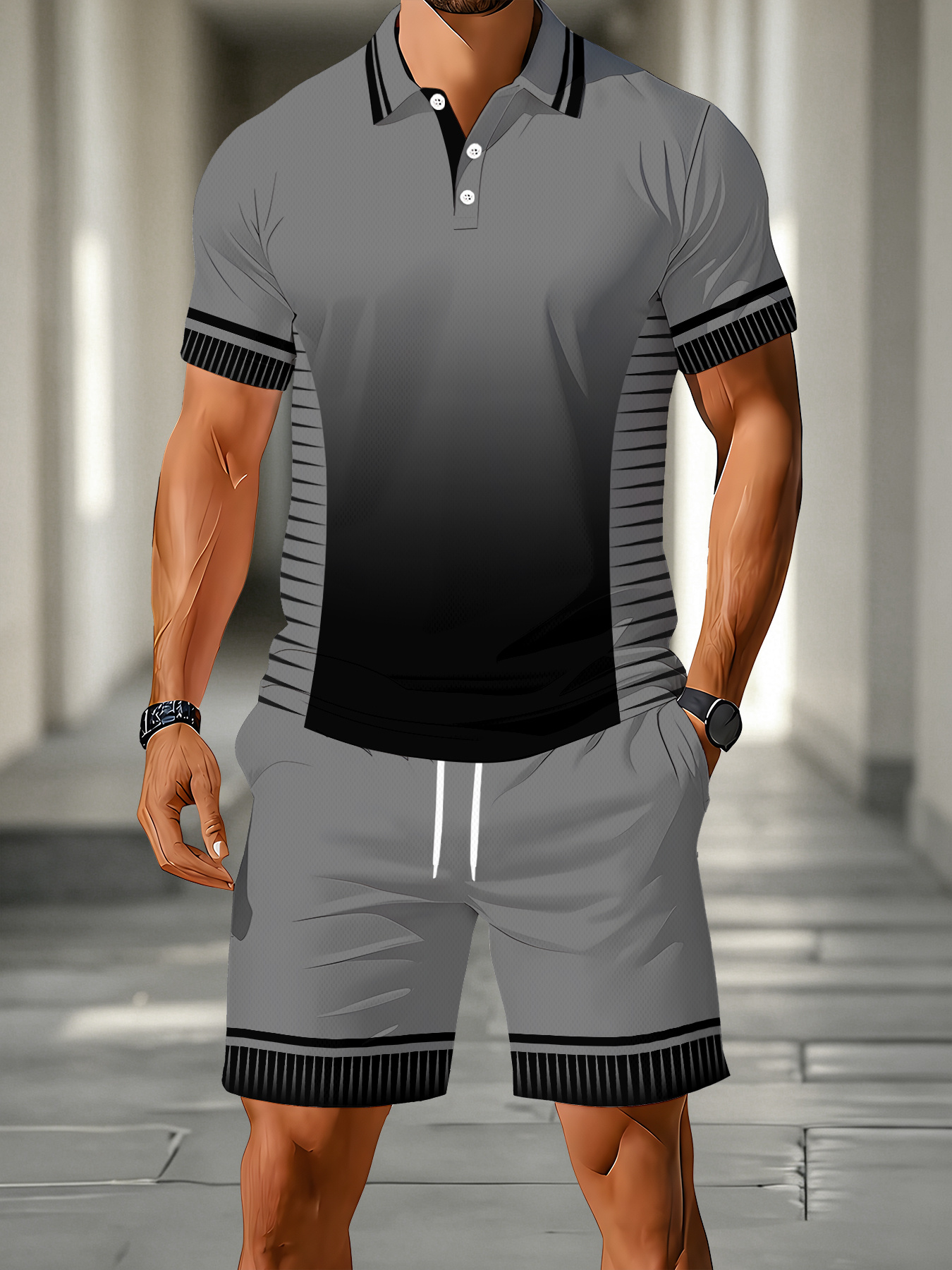 Summer Clothing Design - 2026 Summer Men's Polo Shirt Set