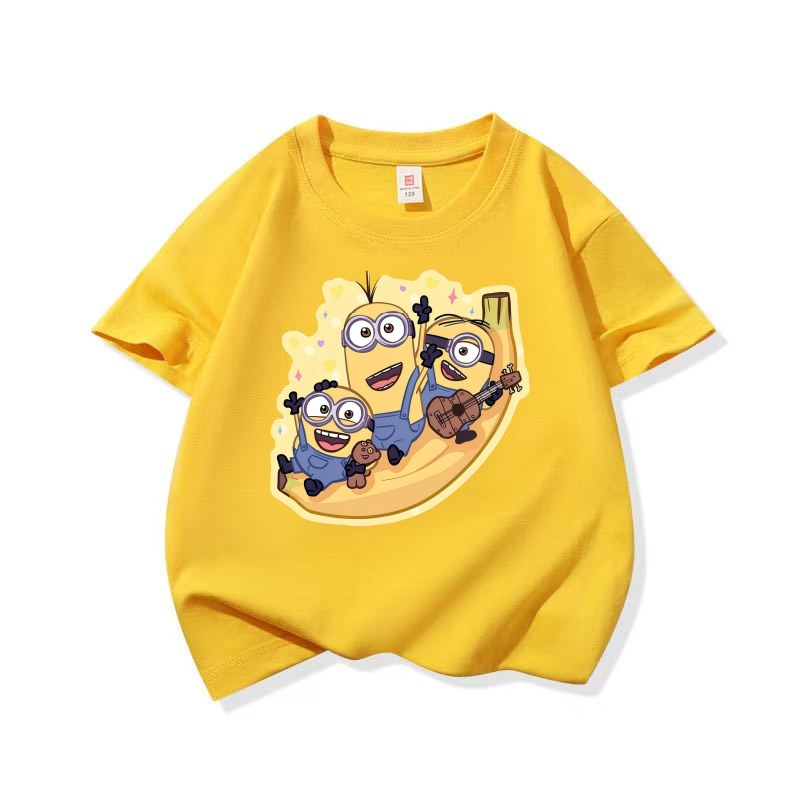 Soft Summer Yellow Clothing - Childrens Minions Graphic Tee Short Sleeve