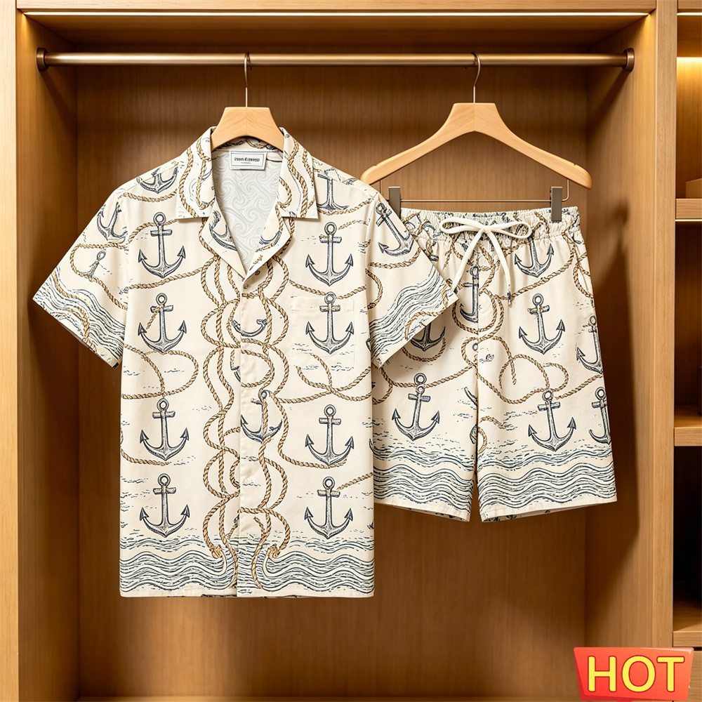 Summer Clothing Sets Men - Men's 2 Piece Hawaiian Set Nautical