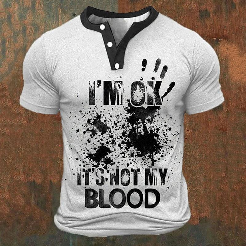 Summer Quotes - Funny 3D Letter Print Men's Henley