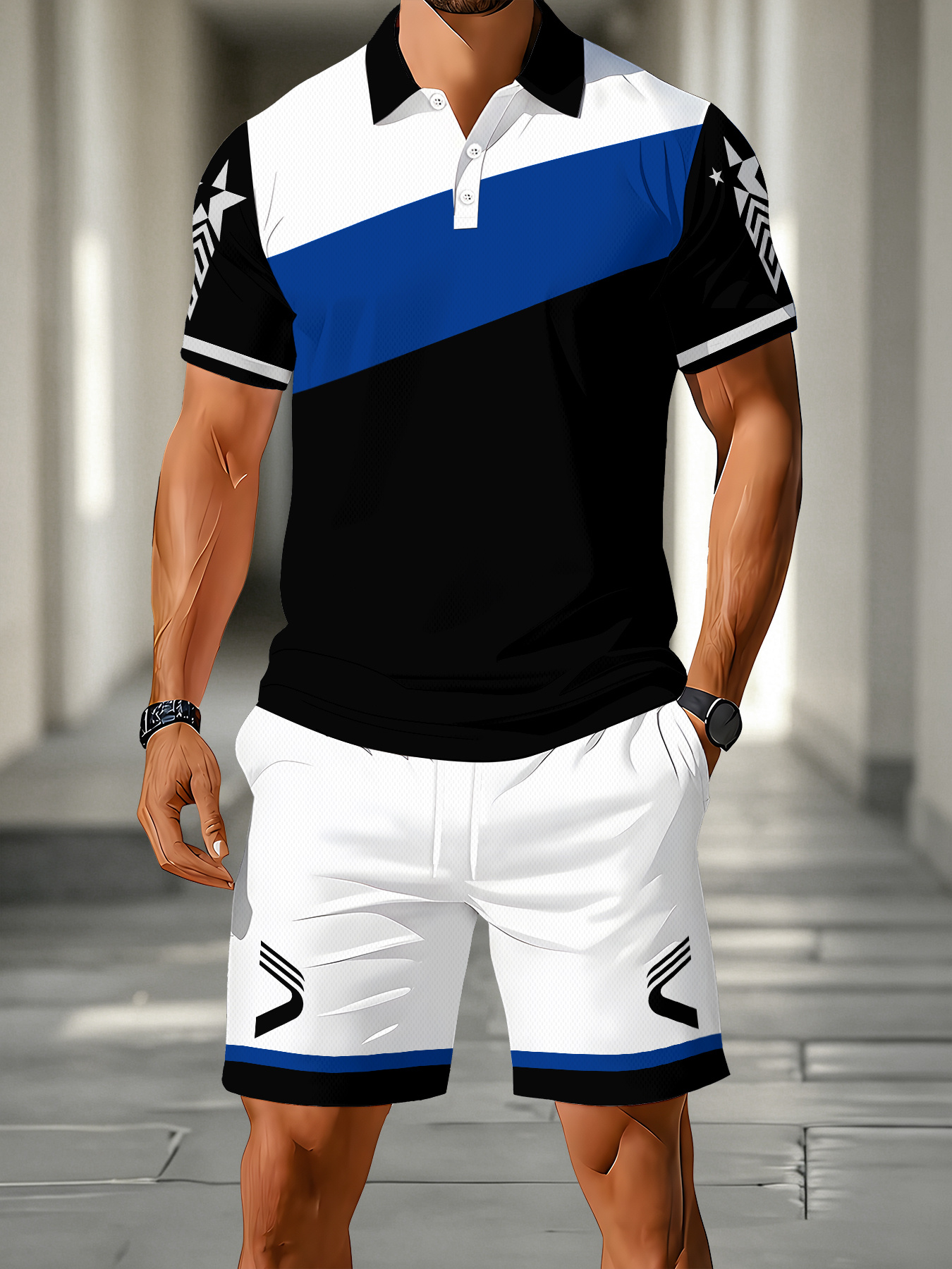 Summer Clothing Design - 2026 Summer Men's Polo Shirt Set