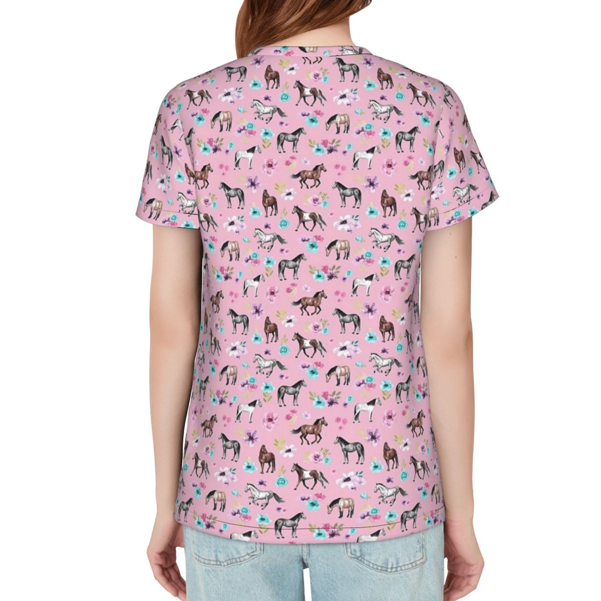 Horses And Flowers On Pink, Eq - Summer Equestrian Clothing review and price