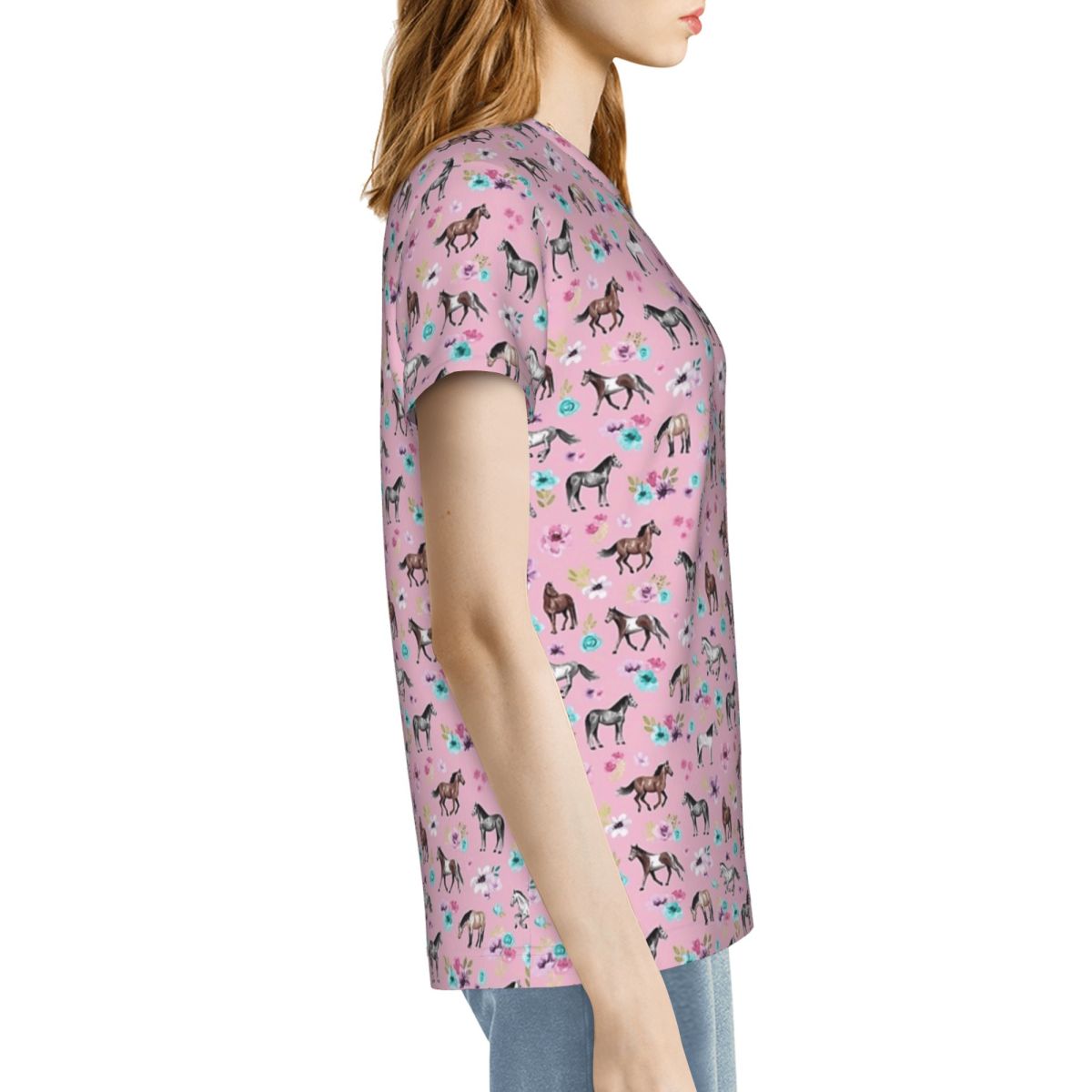 Horses And Flowers On Pink, Eq - Summer Equestrian Clothing review and price