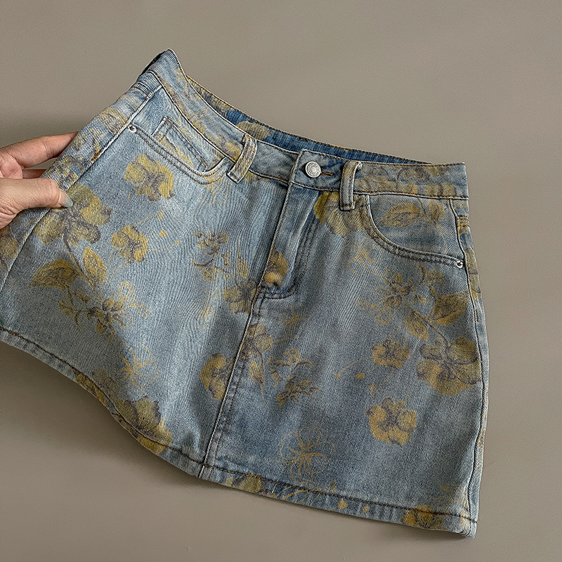 Elegant Women Denim Skirt Yell - Soft Summer Yellow Clothing review and price