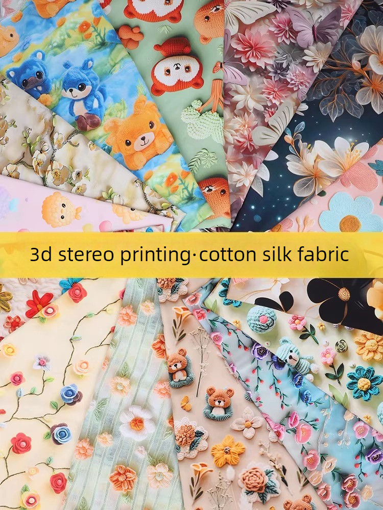 3D Printed Flower Rayon Fabric - Soft Summer Yellow Clothing review and price
