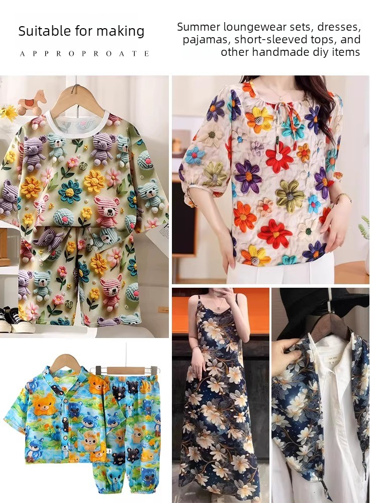 3D Printed Flower Rayon Fabric - Soft Summer Yellow Clothing review and price