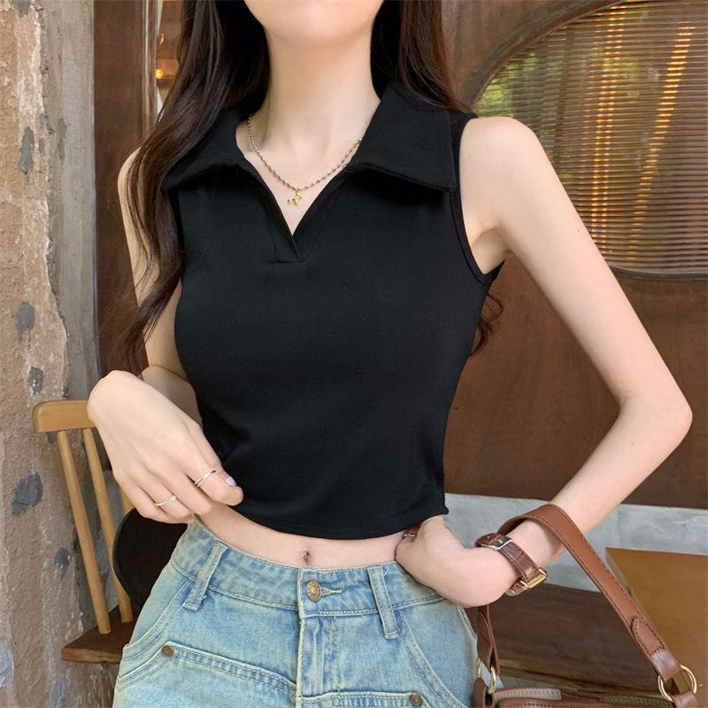 Polo Collar Vest Women's Summe - Summer Clothing Drop review and price