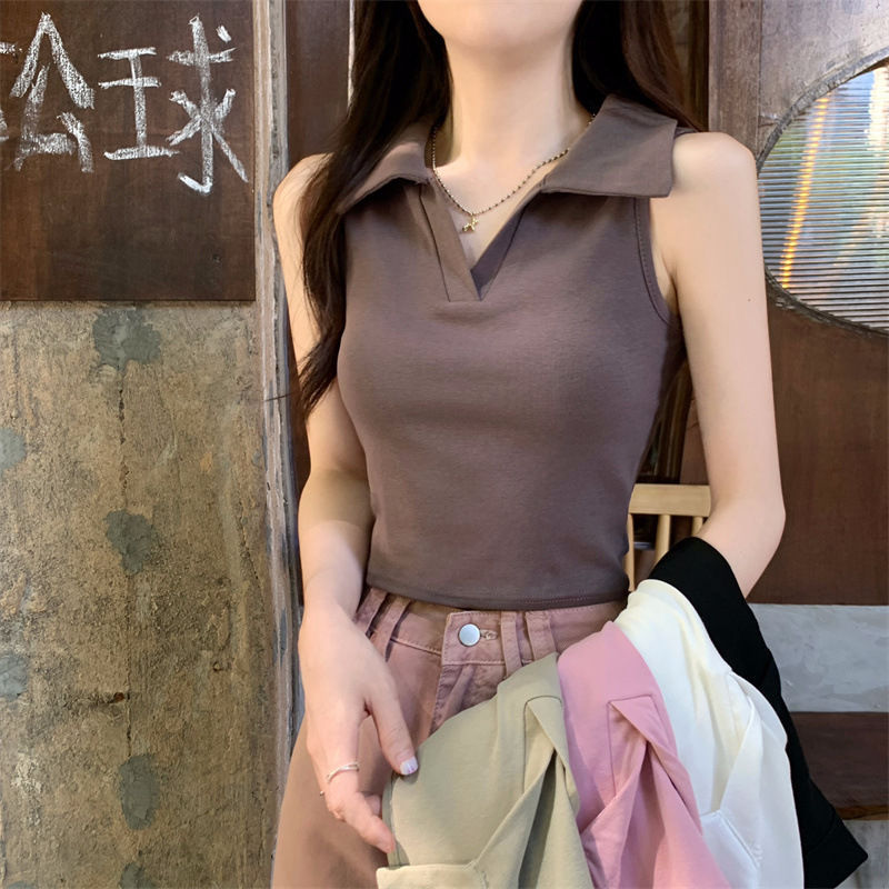 Polo Collar Vest Women's Summe - Summer Clothing Drop review and price