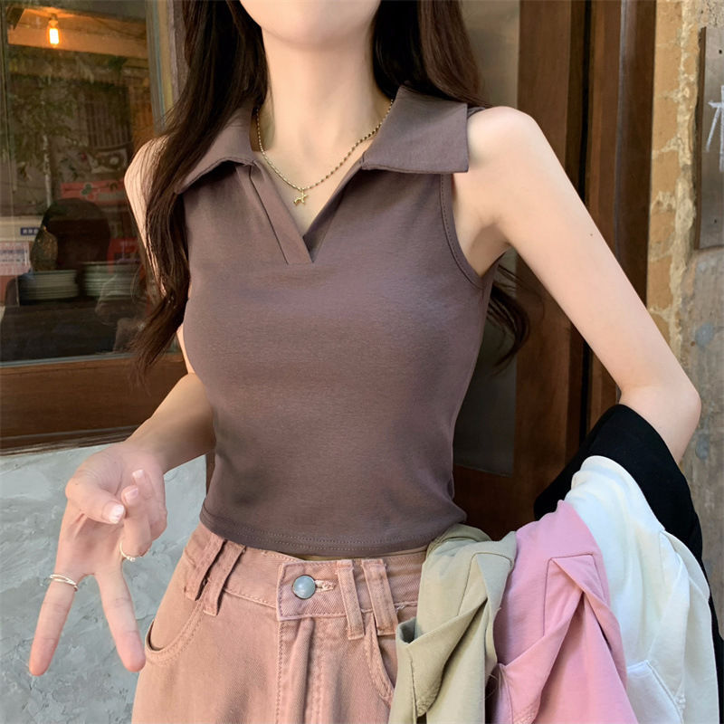 Polo Collar Vest Women's Summe - Summer Clothing Drop review and price