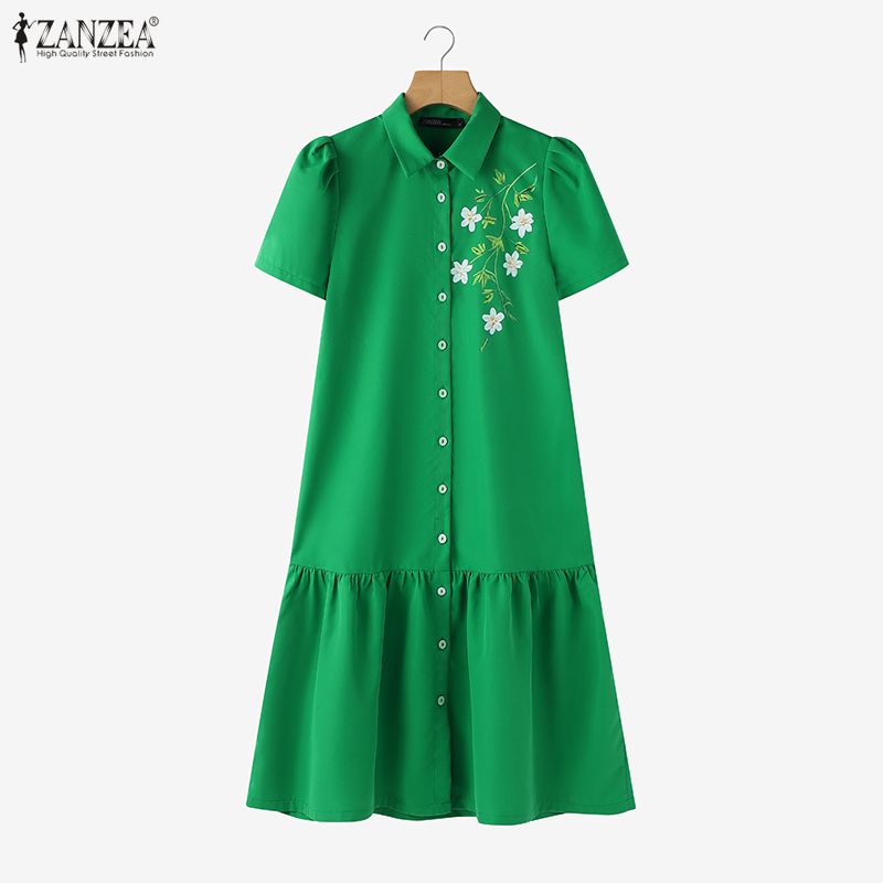 ZANZEA 2026 Summer Floral Prin - Sundress Midi Floral review and price