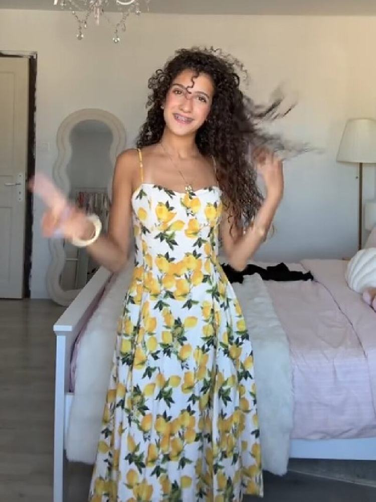 Summer Lemon Floral Midi Dress - Sundress Midi Floral review and price