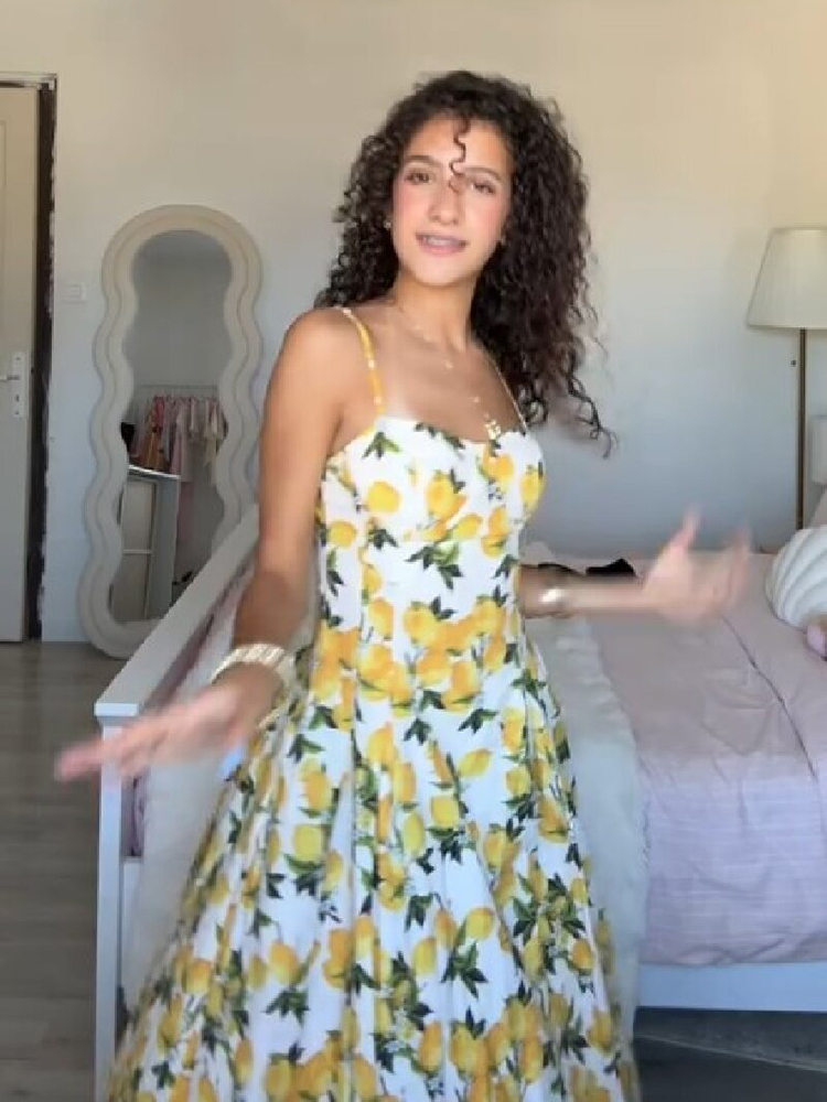 Summer Lemon Floral Midi Dress - Sundress Midi Floral review and price