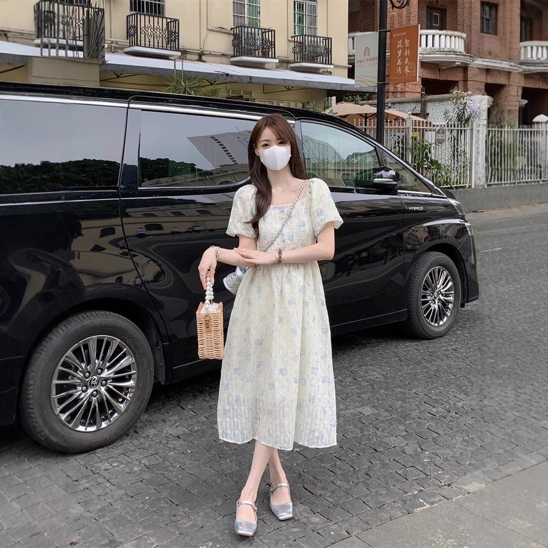 Floral Print Midi Dress, Squar - Sundress Midi Floral review and price