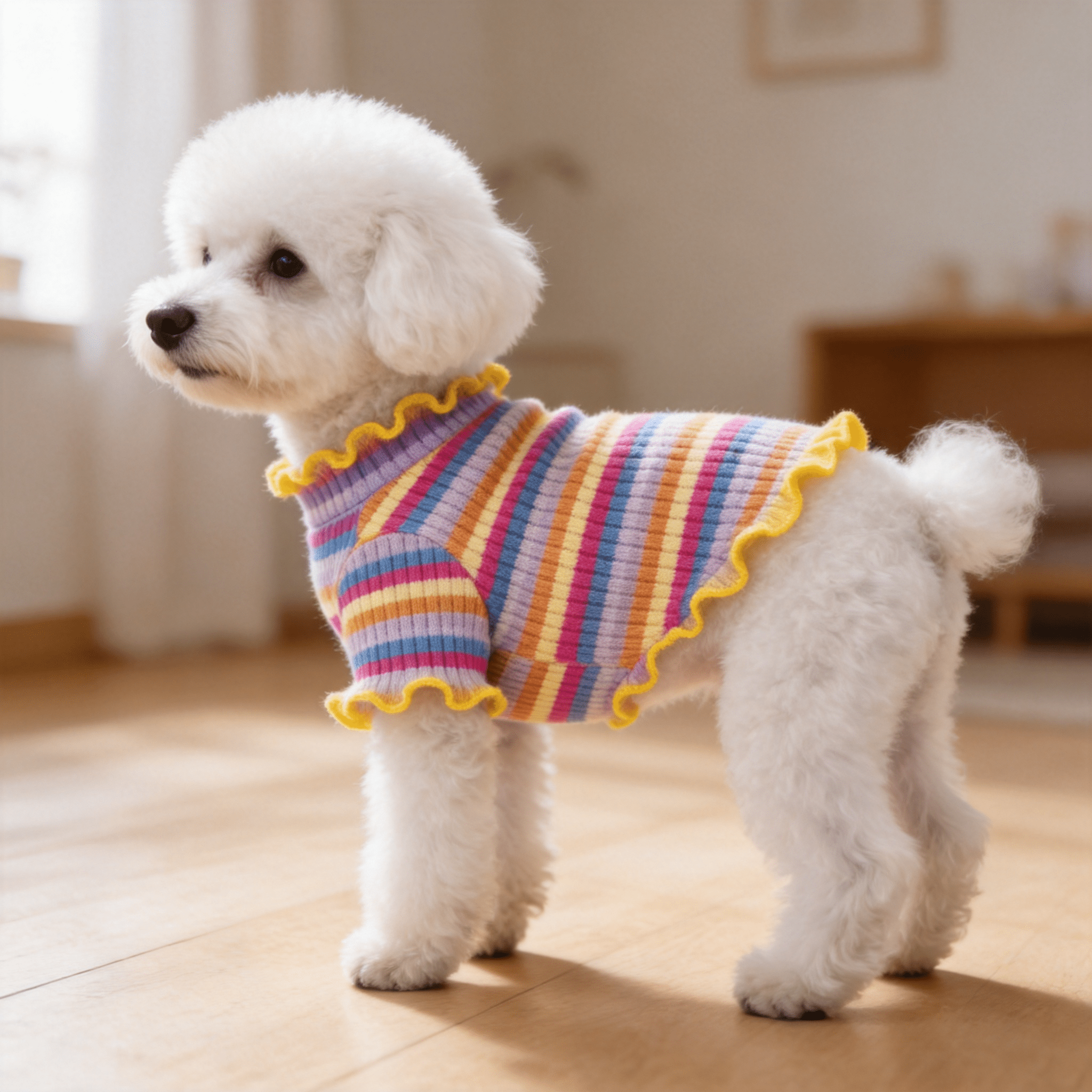 1PC Wide Elastic Stripes Pet D - Summer Dog Clothing review and price
