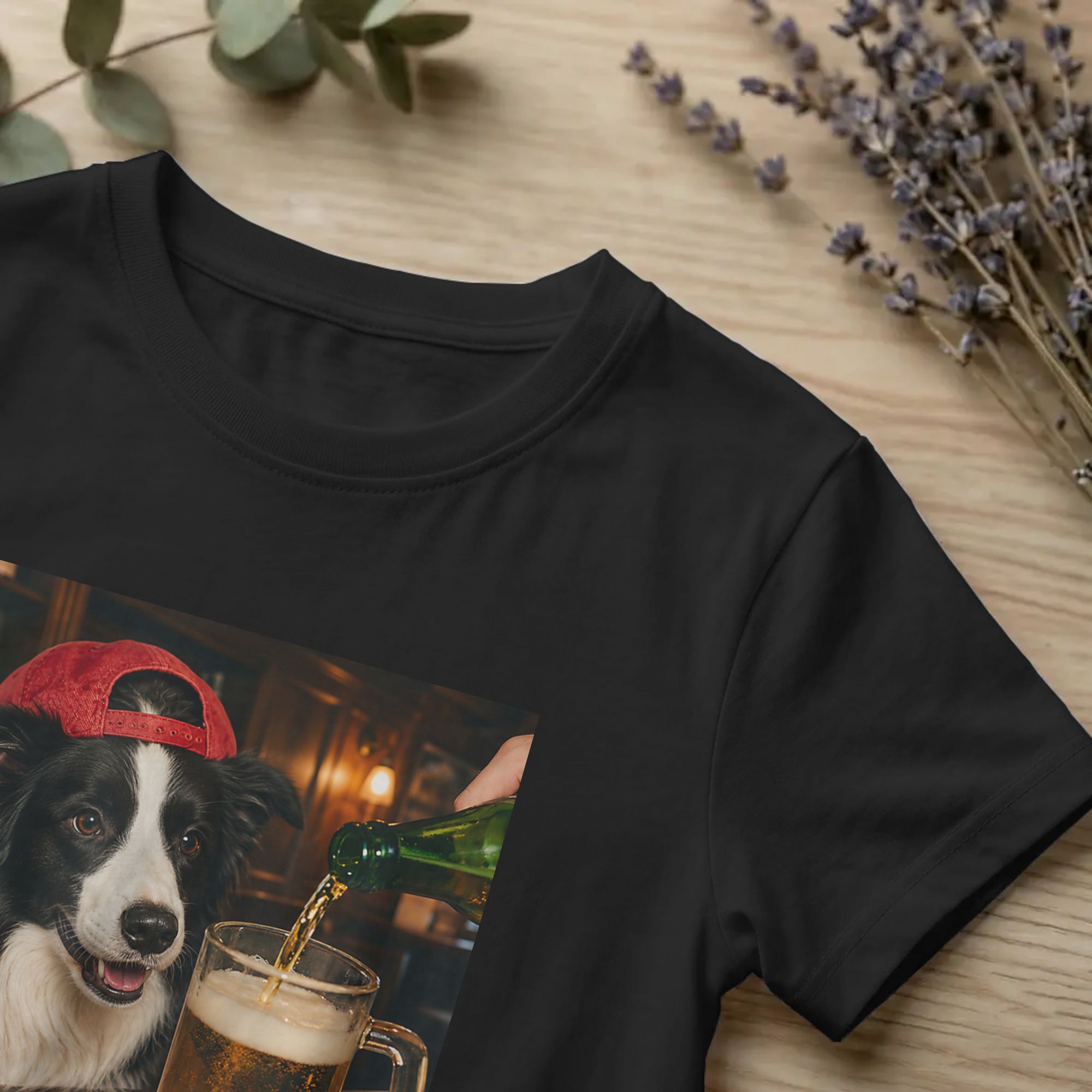 Men Border Collie Drinking Bee - Summer Clothing Ideas review and price