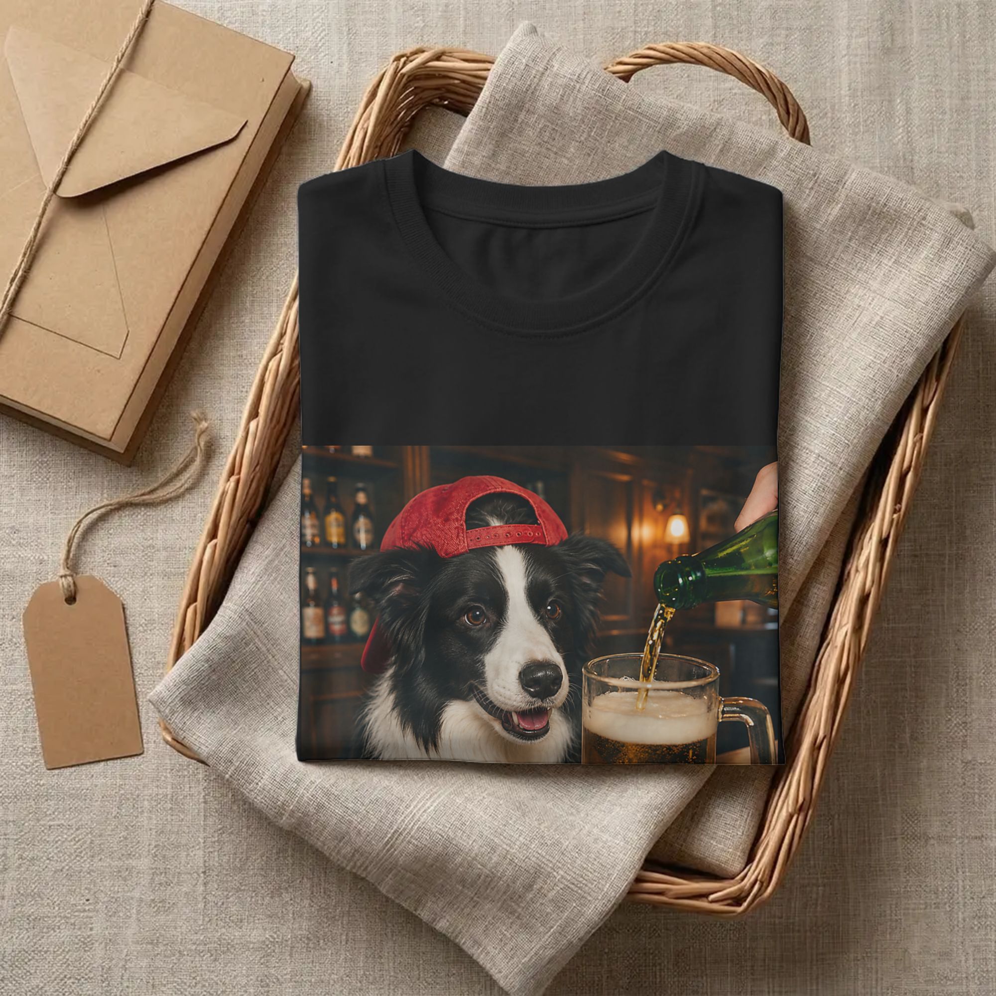 Men Border Collie Drinking Bee - Summer Clothing Ideas review and price