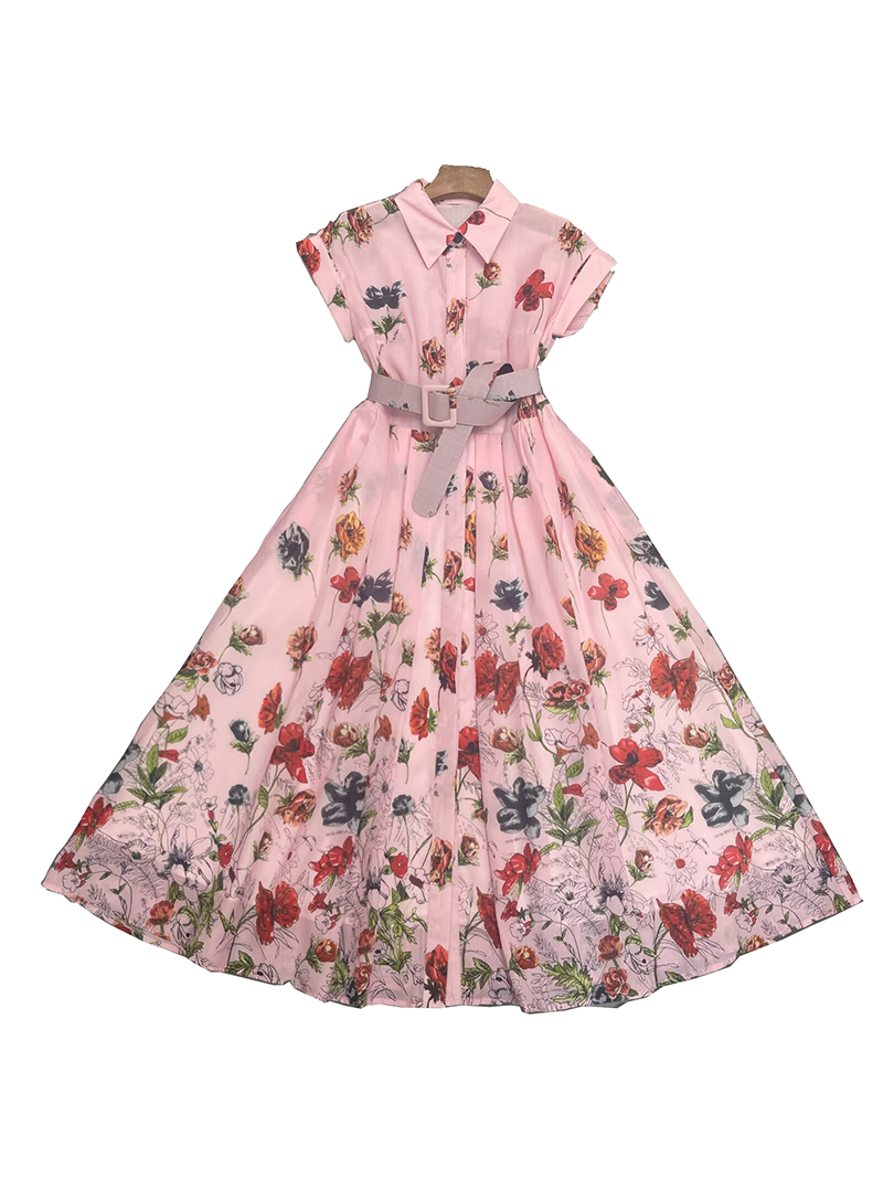 2025 Vintage Floral Print Shir - Sundress Midi Floral review and price