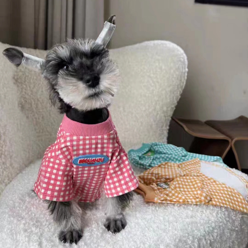 Pet Dog Plaid T-shirt Clothes  - Summer Dog Clothing review and price
