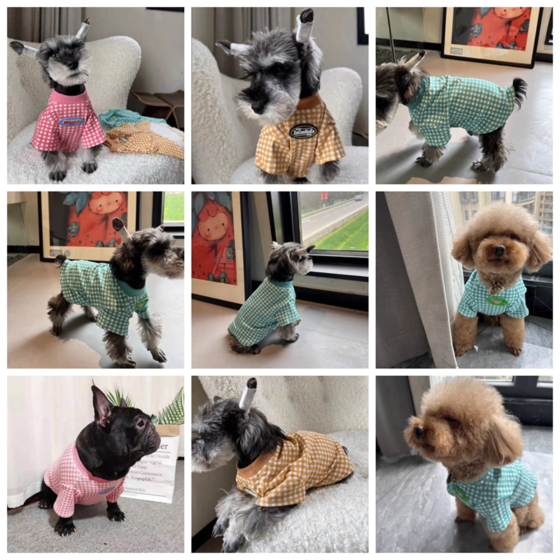 Pet Dog Plaid T-shirt Clothes  - Summer Dog Clothing review and price