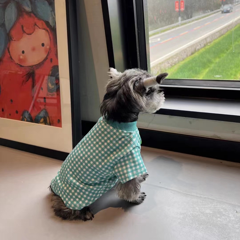 Pet Dog Plaid T-shirt Clothes  - Summer Dog Clothing review and price