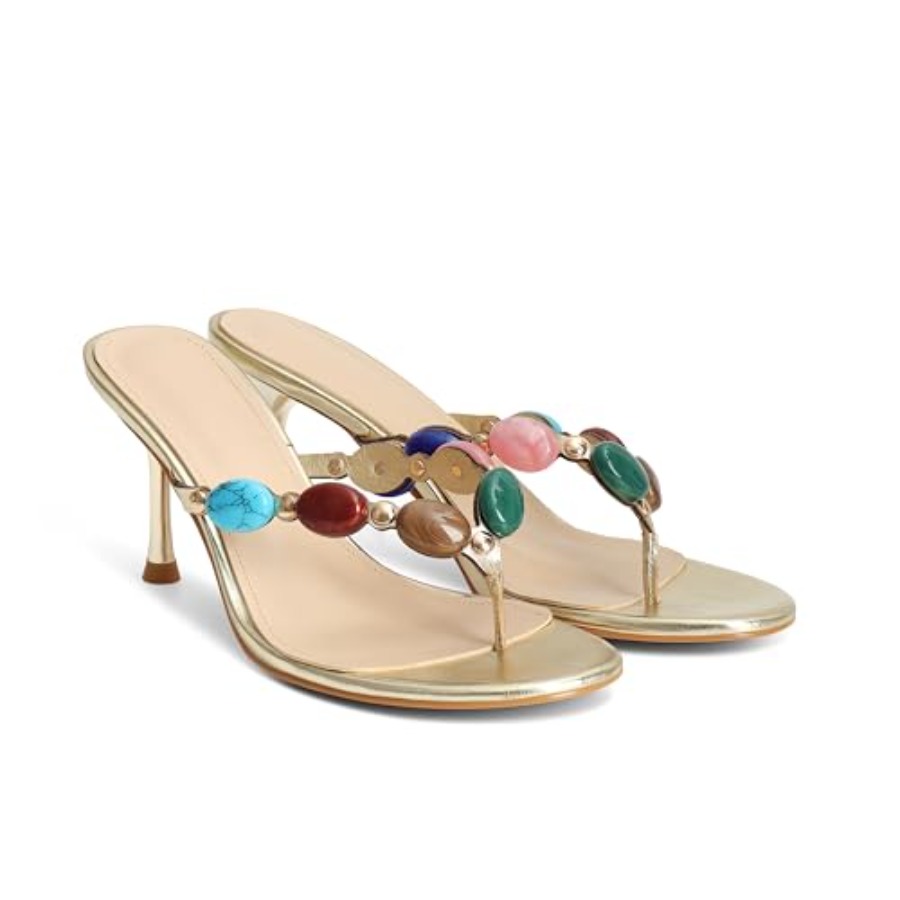 Jeweled Flip Flop Kitten Heels - Flip Flop Jeweled review and price