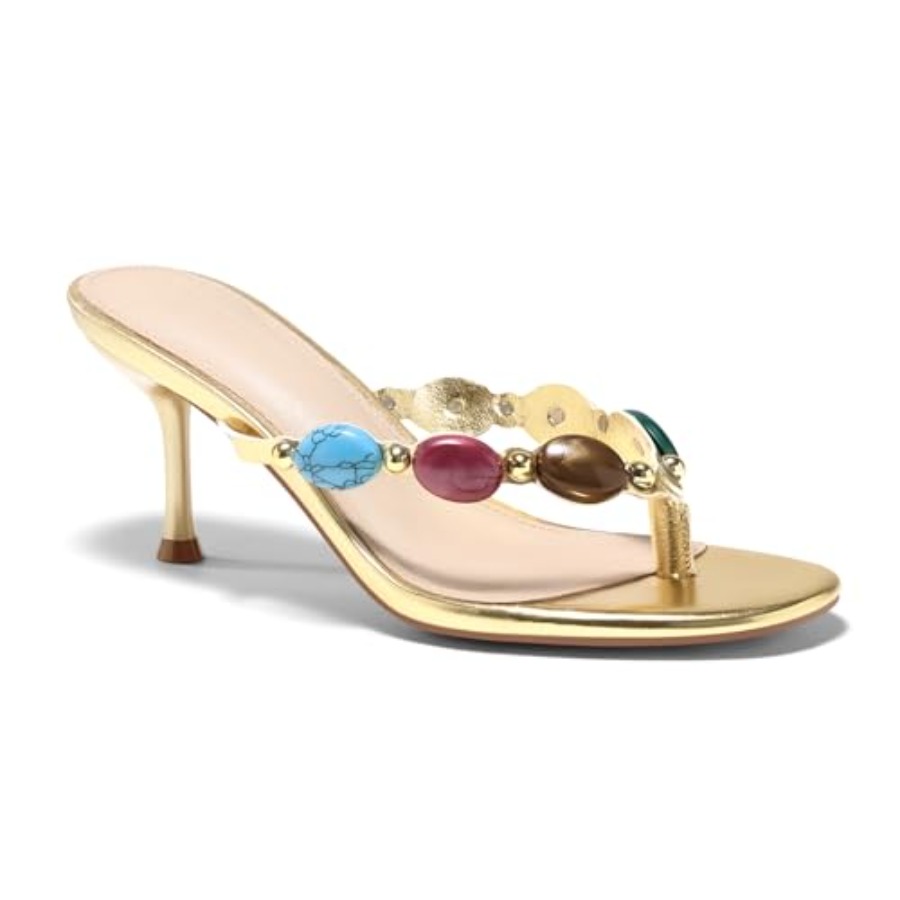 Coutgo Womens Jeweled Heeled S - Flip Flop Jeweled review and price