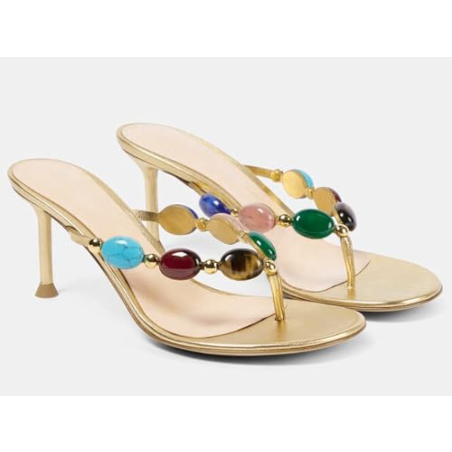 Coutgo Womens Jeweled Heeled S - Flip Flop Jeweled review and price