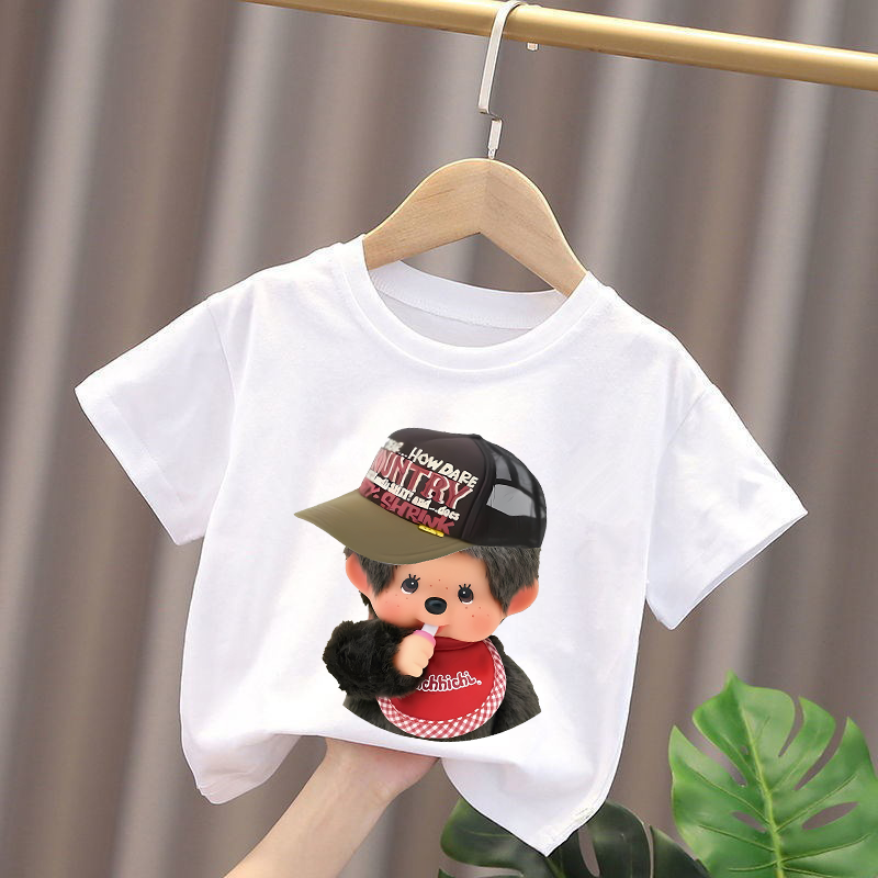 Monchhichi Kids T-shirts Anime - Summer Clothing Baby Boy review and price