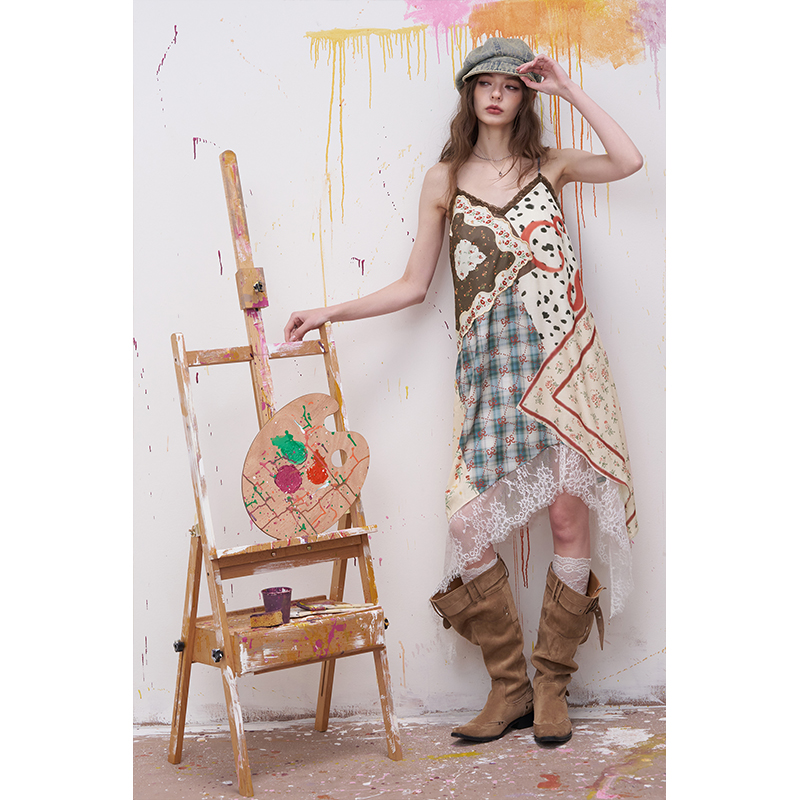 ELFSACK Floral Print Patchwork - Sundress Midi Floral review and price