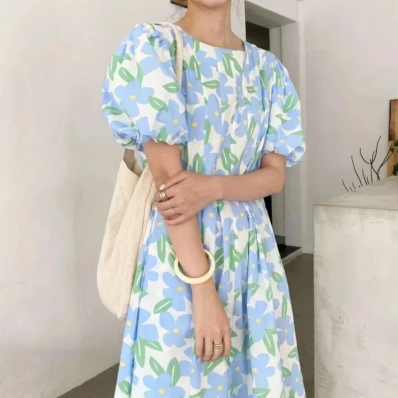 Summer Round Collar High Waist - Sundress Midi Floral review and price