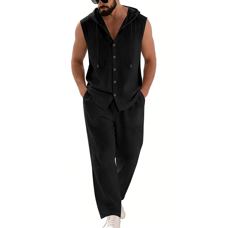 Men's Casual Linen Suit Hooded - Summer Clothing review and price