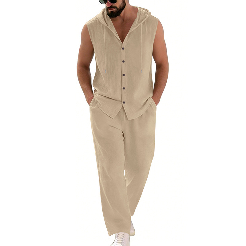 Men's Casual Linen Suit Hooded - Summer Clothing review and price