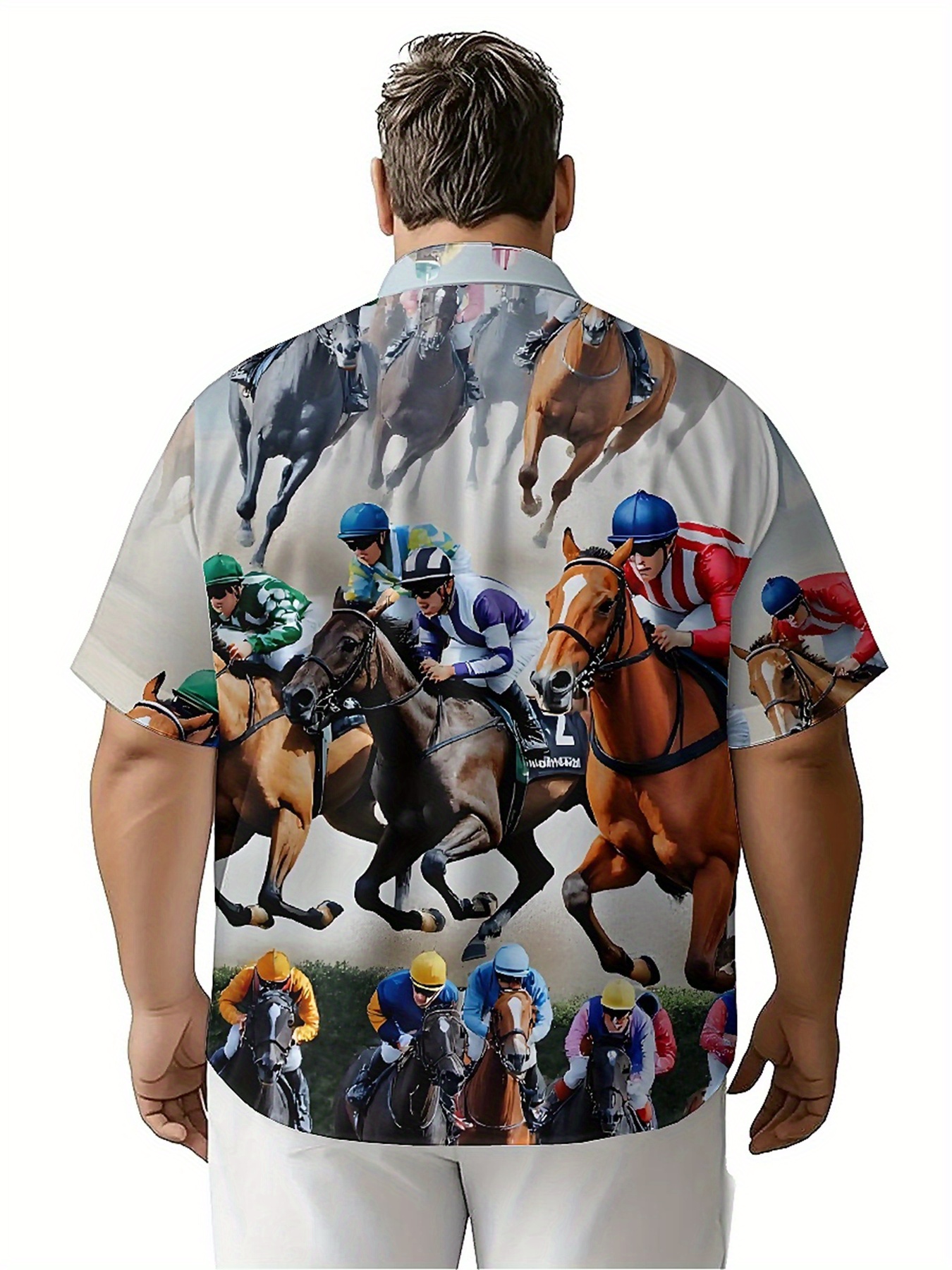 Men's Plus Size Hawaiian Shirt - Summer Equestrian Clothing review and price