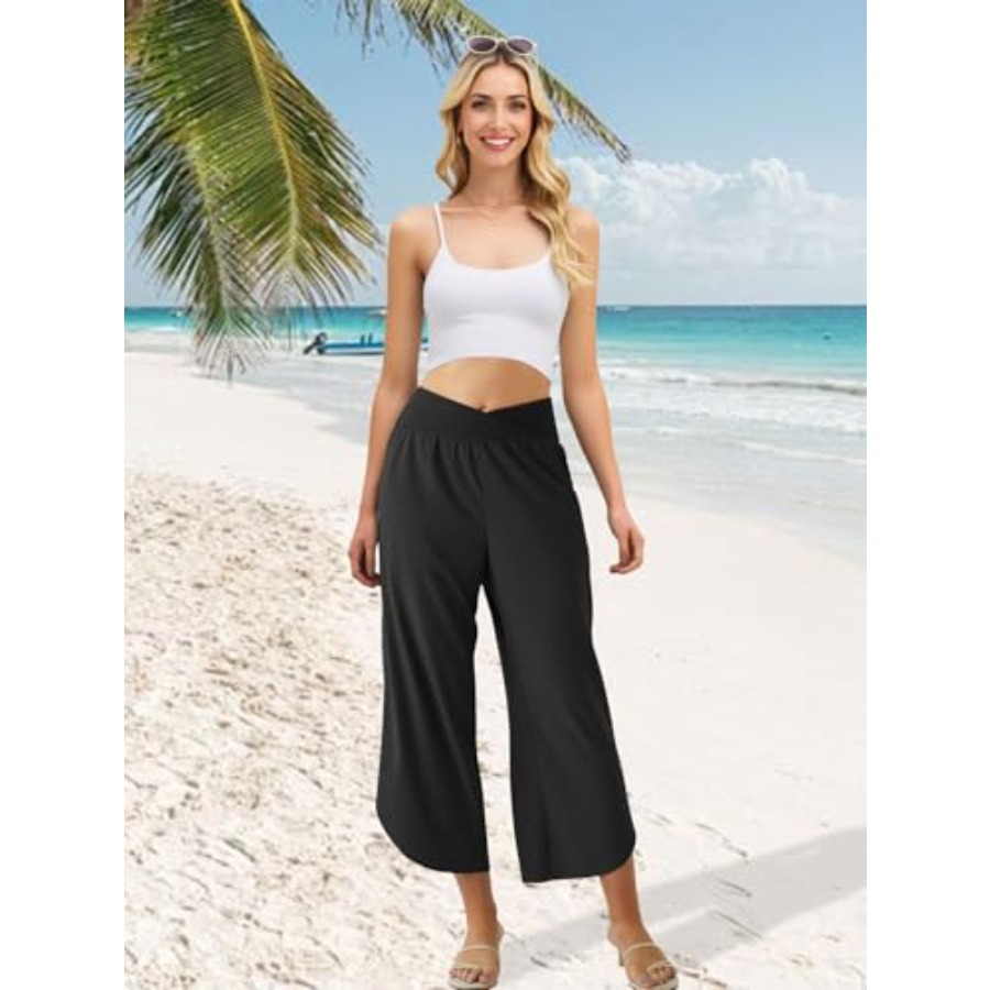 Wide Leg Capri Pants for Women - Palazzo Pant Wide review and price