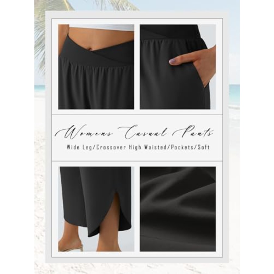 Wide Leg Capri Pants for Women - Palazzo Pant Wide review and price