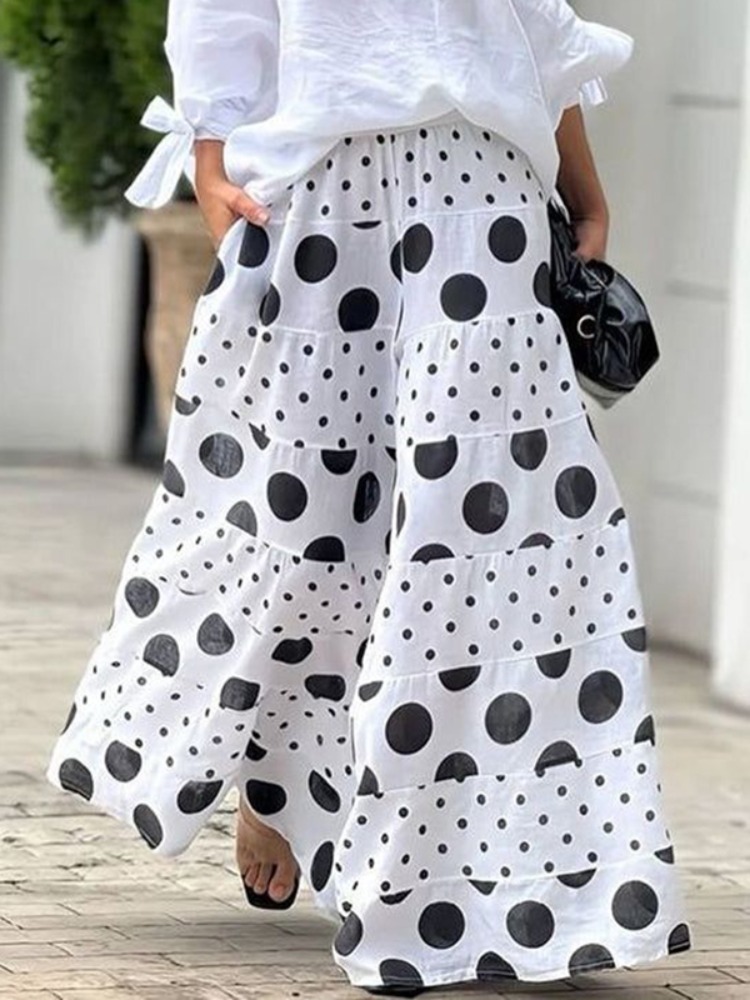 Women's Polka Dot Tiered Wide  - Palazzo Pant Wide review and price