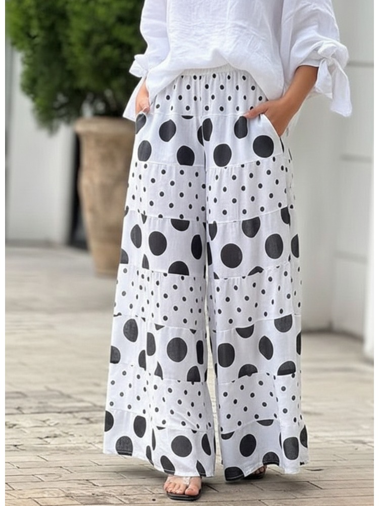 Women's Polka Dot Tiered Wide  - Palazzo Pant Wide review and price