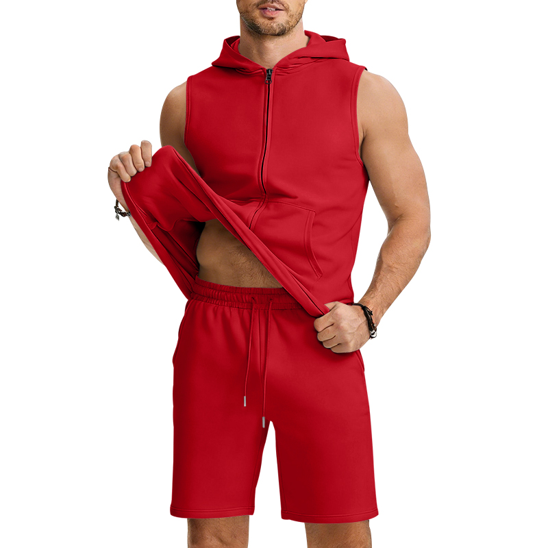 Men's Suit Sleeveless Hoodie T - Summer Clothing Sets Men review and price