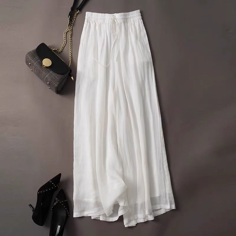 Double-Layer Cotton Linen Wide - Palazzo Pant Wide review and price