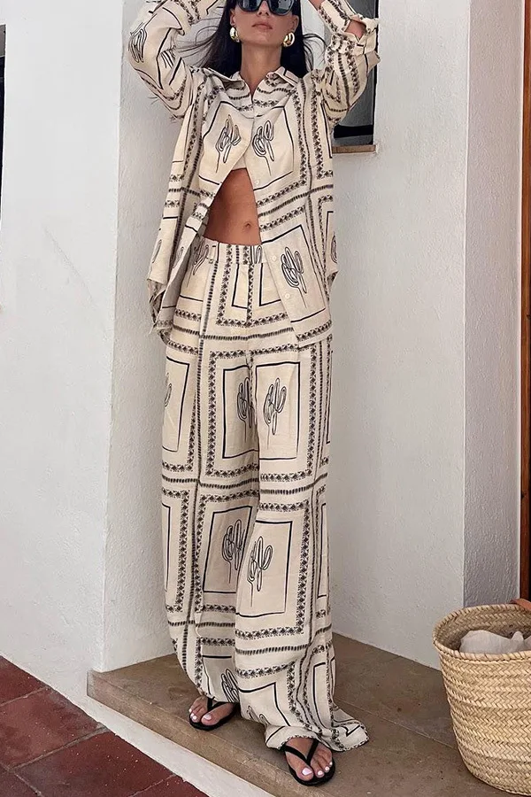 Printed Shirts Two Piece Set W - Summer Clothing review and price