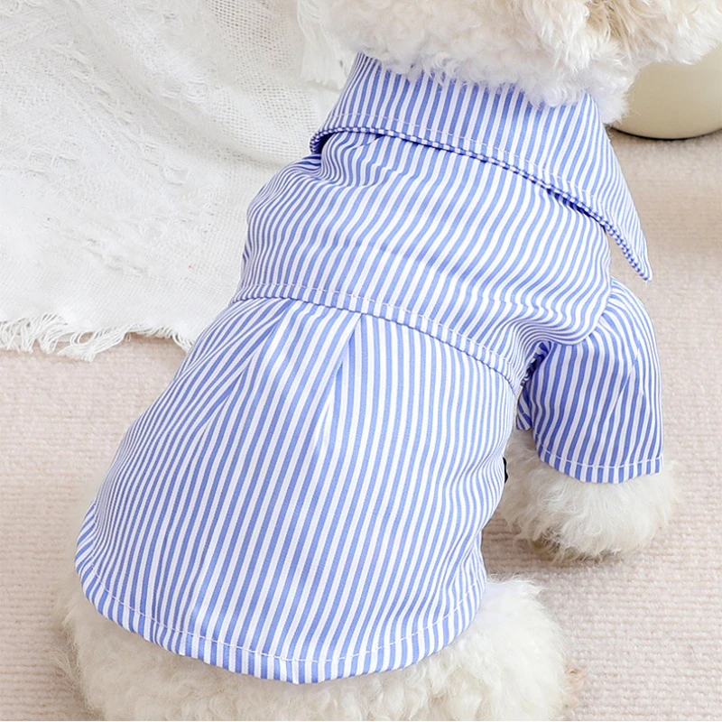 Dog Clothes Bowknot Striped Sh - Summer Dog Clothing review and price