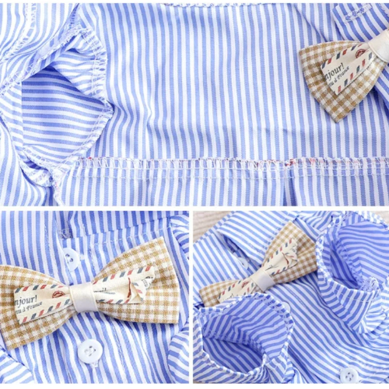 Dog Clothes Bowknot Striped Sh - Summer Dog Clothing review and price