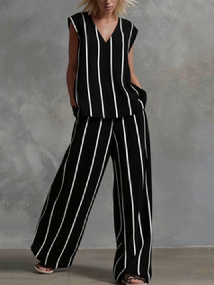 Uoozee Women's Striped Casual  - Palazzo Pant Wide review and price