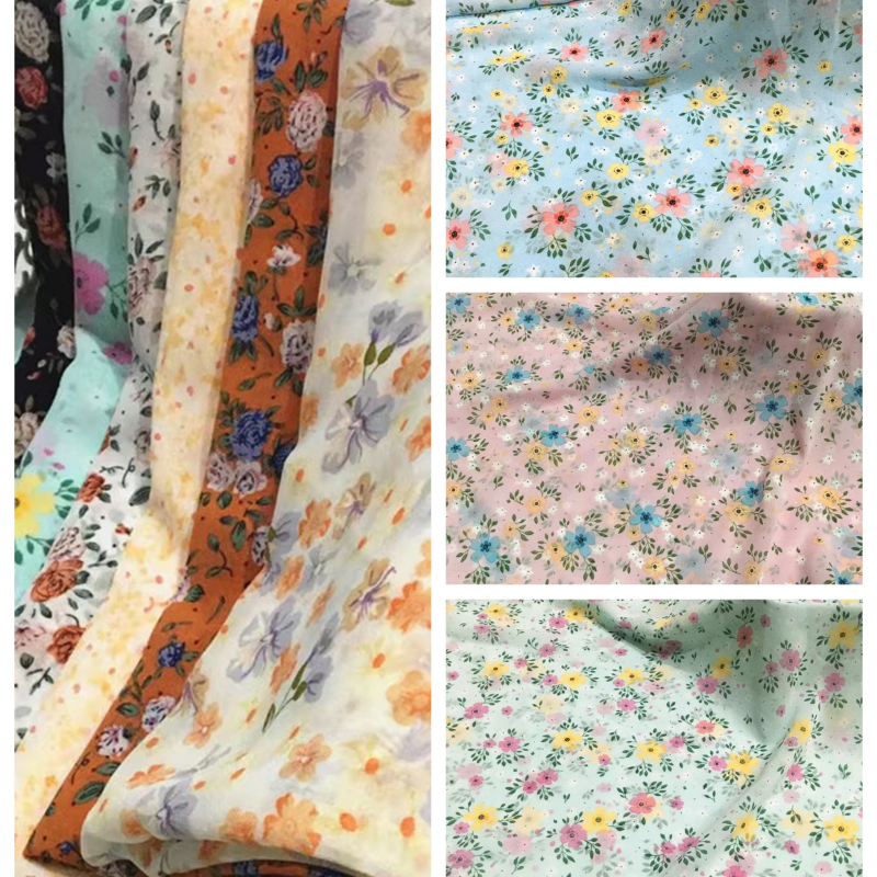 Flower Chiffon Fabric By The M - Soft Summer Yellow Clothing review and price