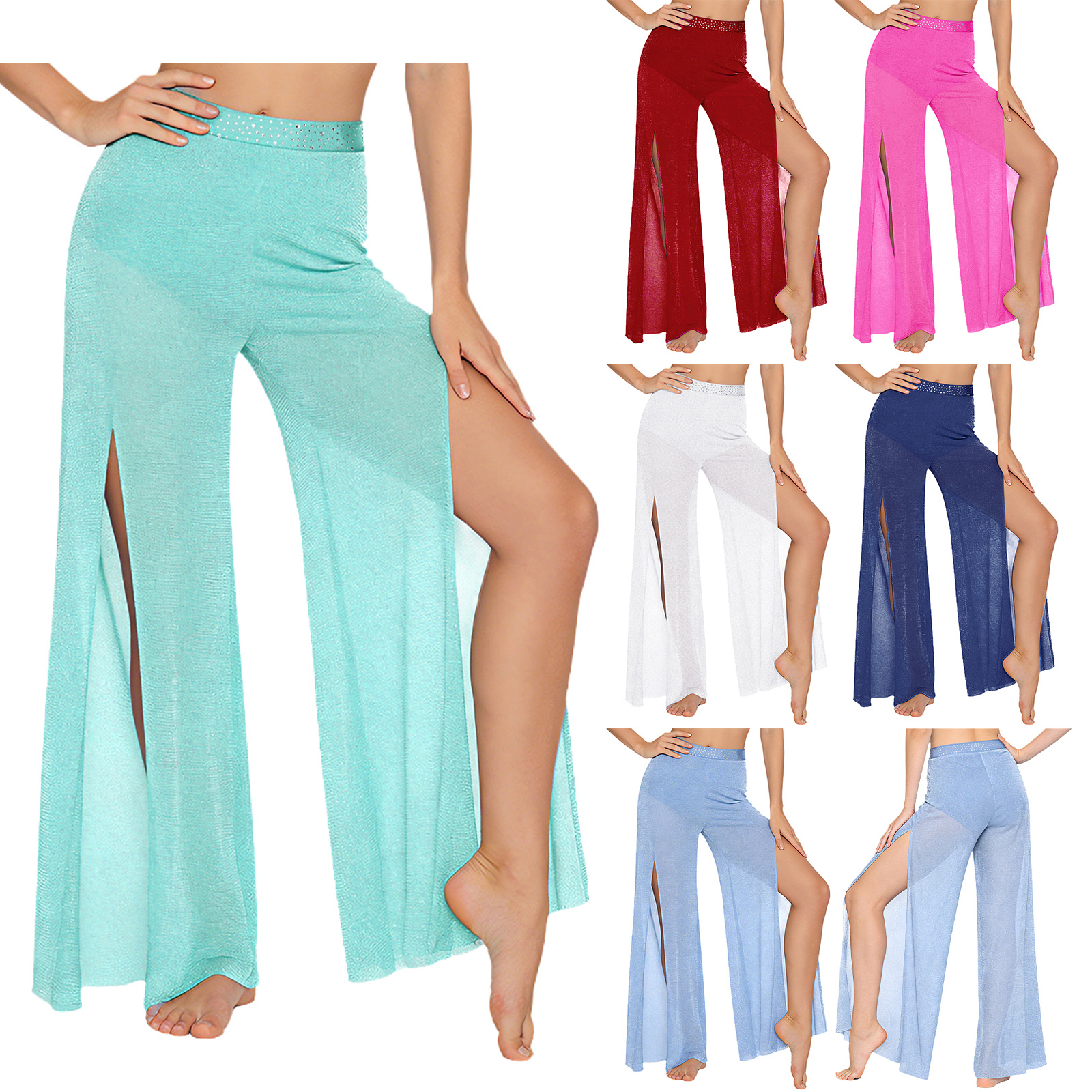 Shimmering Lyrical Mesh Wide L - Palazzo Pant Wide review and price